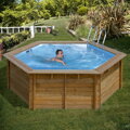 Okrúhly drevený bazén