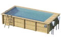 Drevený bazén s lamelovým prekrytím 