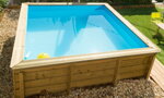 Drevený bazén JUNIOR: 226 x 226 x 68 cm - nastaviteľná výška vodnej hladiny