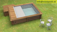 Drevený bazén s automatickou roletou UPP 4,20 x 3,50 m