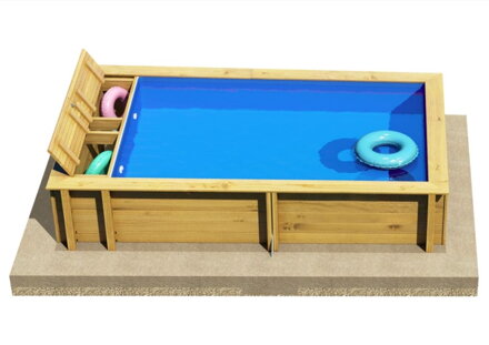 Nadzemný drevený bazén POOL & BOX junior : 374 x 237 x 76 cm