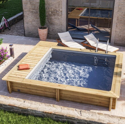 Drevený bazén s automatickou roletou UPP 4,20 x 3,50 m